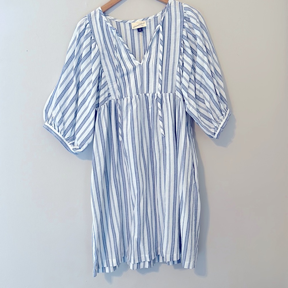 Never worn with tags blue and white dress. Great for a beach vacation.
